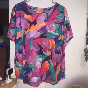 Allison Daley Colorful Floral Blouse